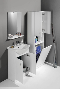 Aqualine SIMPLEX ECO vysoká skříňka s košem 50x180x30cm SIME510