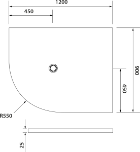 Polysan FLEXIA vanička z litého mramoru čtvrtkruh, s možností úpravy rozměru, 120x90cm, R550, pravá 91391