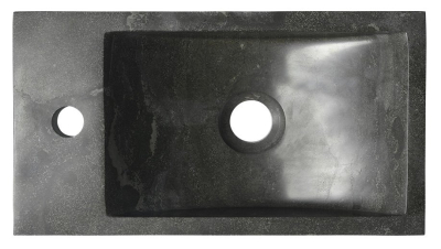 Sapho BLOK kamenné umývátko 40x22cm, baterie vlevo, antracit 2401-38