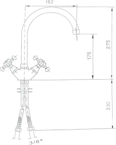 Sapho ANTEA stojánková dřezová baterie, výška 275mm, chrom/zlato 3092