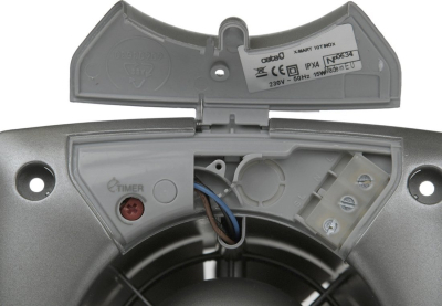 Cata X-MART 12T koupelnový ventilátor axiální s časovačem, 20W, potrubí 120mm, nerez mat 01051000