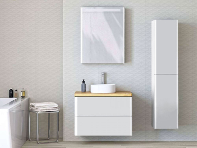 Mereo Siena, koupelnová skříňka 80 cm, bílá lesk CN411S