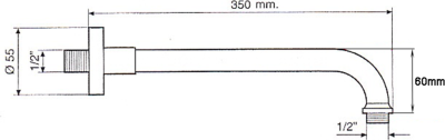 Sapho Sprchové ramínko kulaté, 350mm, nikl BR358