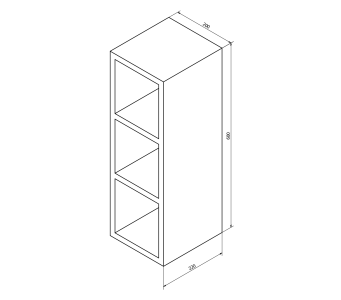 Sapho ESPACE otevřená policová skříňka 20x60x22cm, bílá ESC140-3030