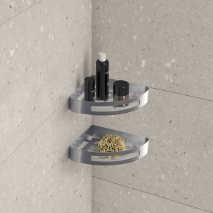 Gedy SMART rohová police do sprchy, 210x45x210mm, gun metal 247981