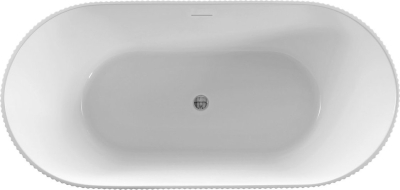 Aqualine TURIA volně stojící vana 170x80cm, panel vlnky, bílá E2780