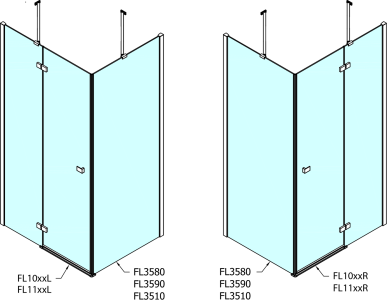 Polysan FORTIS obdélníkový sprchový kout 1500x1000 mm, L varianta FL1115LFL3510