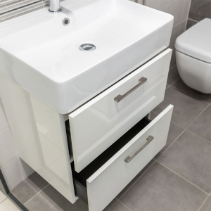Mereo Leny, koupelnová skříňka s keramickým umyvadlem 50 cm, bíla, nové madlo CN810N