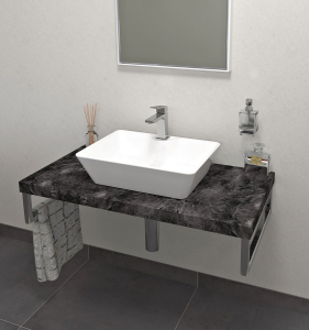 Sapho AVICE deska pod umyvadlo 100x50cm, tl.5cm, štípaný kámen AV109