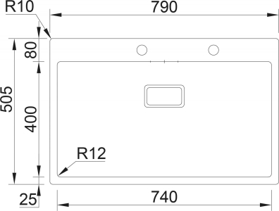Nerezový dřez Sinks BOXER 790 FI 1,2mm RDBOK7905052FI