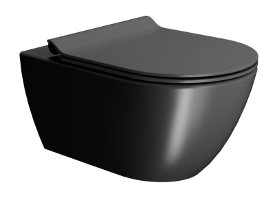 GSI PURA závěsná WC mísa, Swirlflush, 36x55cm, černá dual-mat 881526