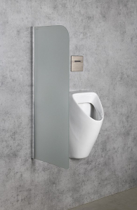 Sapho Dělící stěna mezi urinály 40x100cm, mléčné sklo PW140