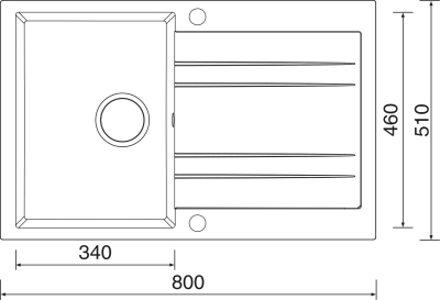 Granitový dřez Sinks GRANDE 800 XC Metalblack SIGGR80051074XC