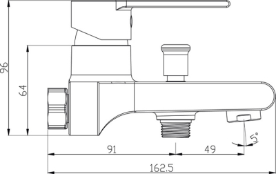 Mereo Vanová nástěnná baterie, Dita, 150 mm, bez příslušenství, chrom CBE90103D