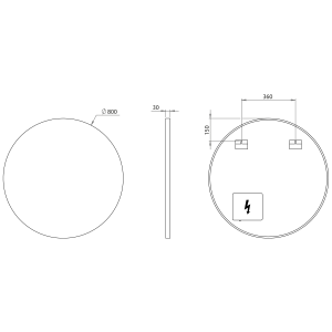 Sapho VELUR kulaté zrcadlo s LED podsvícením ø 80cm VE080