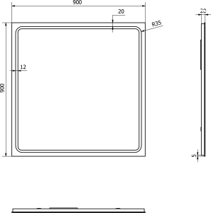 Sapho GEMINI zrcadlo s LED osvětlením 90x90cm GM092