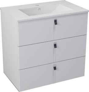 Sapho MITRA umyvadlová skříňka, 3 zásuvky, 74, 5x70x45, 2 cm, bílá MT081