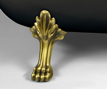 Polysan RETRO volně stojící vana 167, 5x76x71cm, nohy bronz, černá/bílá 72969
