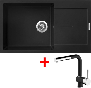 Granitový dřez Sinks ULTIMA 860 XXL Pureblack + Mix 3 P GR N6 G14426