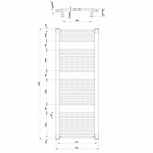 Aqualine ORBIT otopné těleso s bočním připojením 750x1320 mm, bílá ILO37T