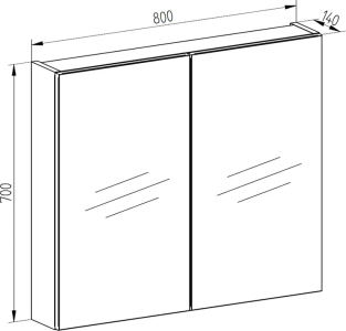 Mereo Aira, koupelnová galerka 80 cm, zrcadlová skříňka, dub Halifax CN717GH