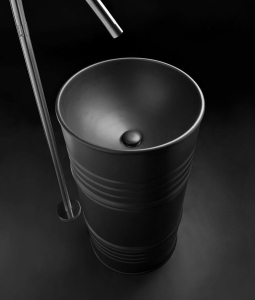Kerasan BARREL keramické umyvadlo volně stojící, 42x90x42cm, černá mat 4742K31