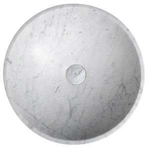 Sapho BLOK kamenné umyvadlo na desku Ø 42 cm, bílá carrara mat 2401-42