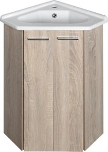 Aqualine ZOJA umyvadlová skříňka rohová 39x74x39 cm, dub platin 50344