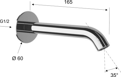 Sapho Nástěnná výtoková hubice, kulatá, 165mm, černá mat BO515