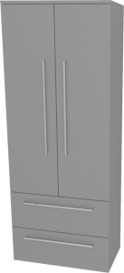 Mereo Bino, koupelnová skříňka vysoká 163 cm, dvojitá, Multidecor, Šedý Supermat CN699SEDA