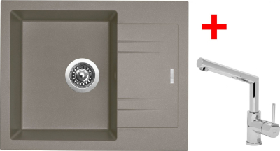 Granitový dřez Sinks LINEA 600 N Truffle+MIX 350P LI60054NMI350P