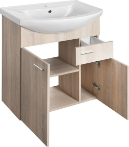 Aqualine ZOJA umyvadlová skříňka 71, 5x74x34cm, dub platin 51175