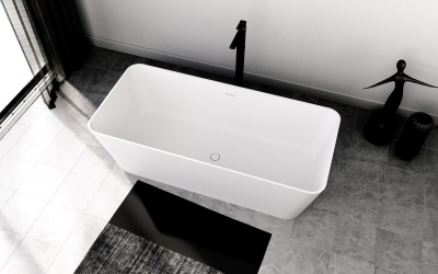 Polysan LEYLA volně stojící vana, solid surface 170x78x55cm, bílá mat 92530