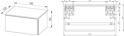 Mereo Ponte, koupelnová skříňka 70 cm, Multidecor, Černá Supermat CN291CIPM