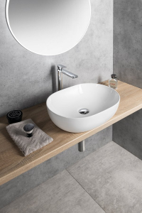 Aqualine Keramické umyvadlo na desku 49x36 cm, bílá CA490