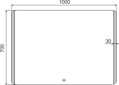 Nimco OBDELNÍKOVÁ - OBLÉ ROHY LED zrcadlo 1000x700 s dotykovým senzorem ZP 17004V
