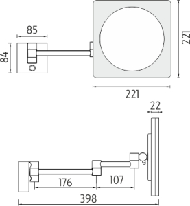 Nimco Kosmetická LED Kosmetické podsvícené LED zrcátko ZK 20465-26