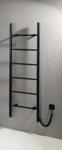Sapho KARBO elektrický sušák ručníků, kulatý, 500x1600mm, 120 W, černá mat KB905