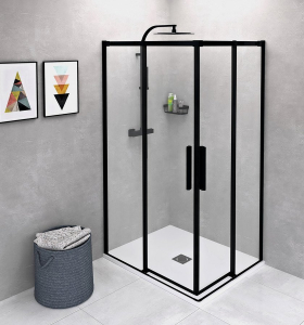 Polysan ALTIS BLACK obdélníkový sprchový kout 1000x900 mm, L/P varianta, rohový vstup, čiré sklo AL1512BAL1592B