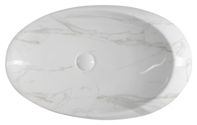 Sapho DALMA keramické umyvadlo na desku, 68x44 cm, carrara MM317