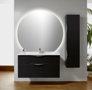 Sapho DARA CUT zrcadlo s LED podsvícením 20W, ø 100x90cm, topná fólie 30562CI
