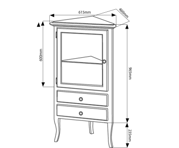 Sapho RETRO skříňka rohová 60x120x47cm, buk, levá 1701