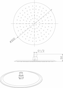 Sapho SLIM hlavová sprcha, průměr 300mm, zlato mat MS573GB
