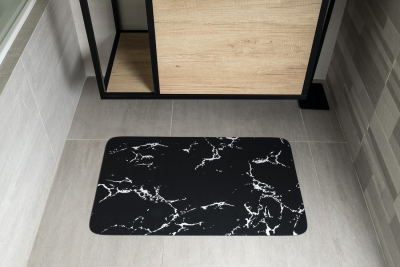 Aqualine Koupelnová předložka 50x80cm, absorpční, černá/mramor PCD011