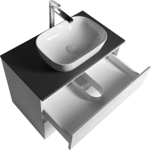 Aqualine ALTAIR skříňka s deskou 78, 5 cm, bílá/antracit břidlice AI280-03