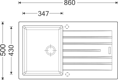 Granitový dřez Sinks PERFECTO 860 Titanium ACRPE86050072