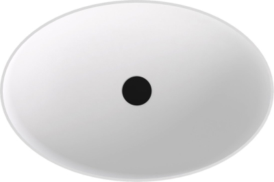Polysan BANERA OVAL umyvadlo na desku, litý mramor, 60x40cm, bílá mat 14397MAT
