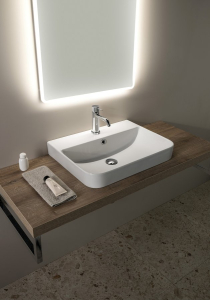 Isvea SOTT AQUA keramické umyvadlo zápustné, 57x44cm, bílá 10SQ50057