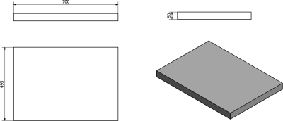 Sapho AVICE deska pod umyvadlo 70x50cm, tl.5cm, dub Rover AV074