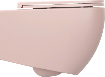 Isvea INFINITY závěsná WC mísa, Rimless, 36, 5x53cm, růžová Salmon 10NF02004-2S